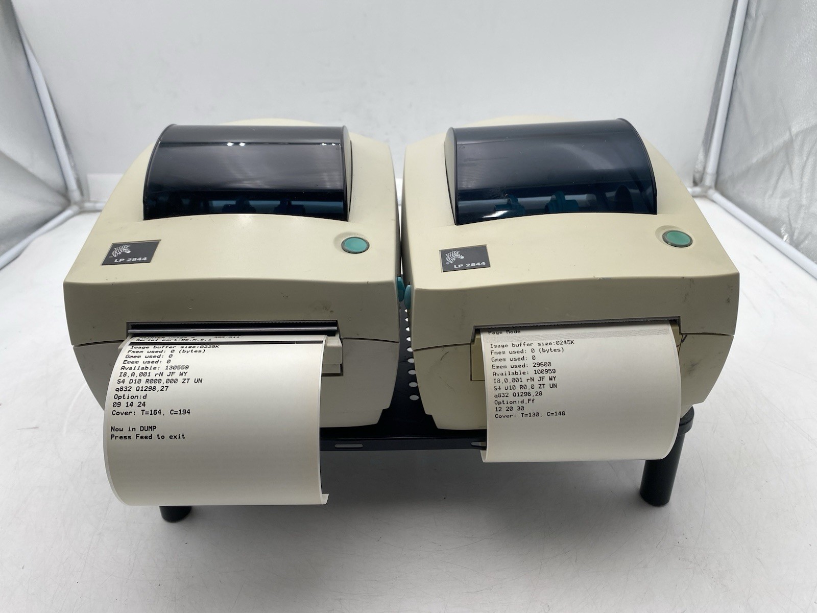 Lot of 2 Zebra LP2844 Direct Thermal Barcode Printer USB Serial Parallel