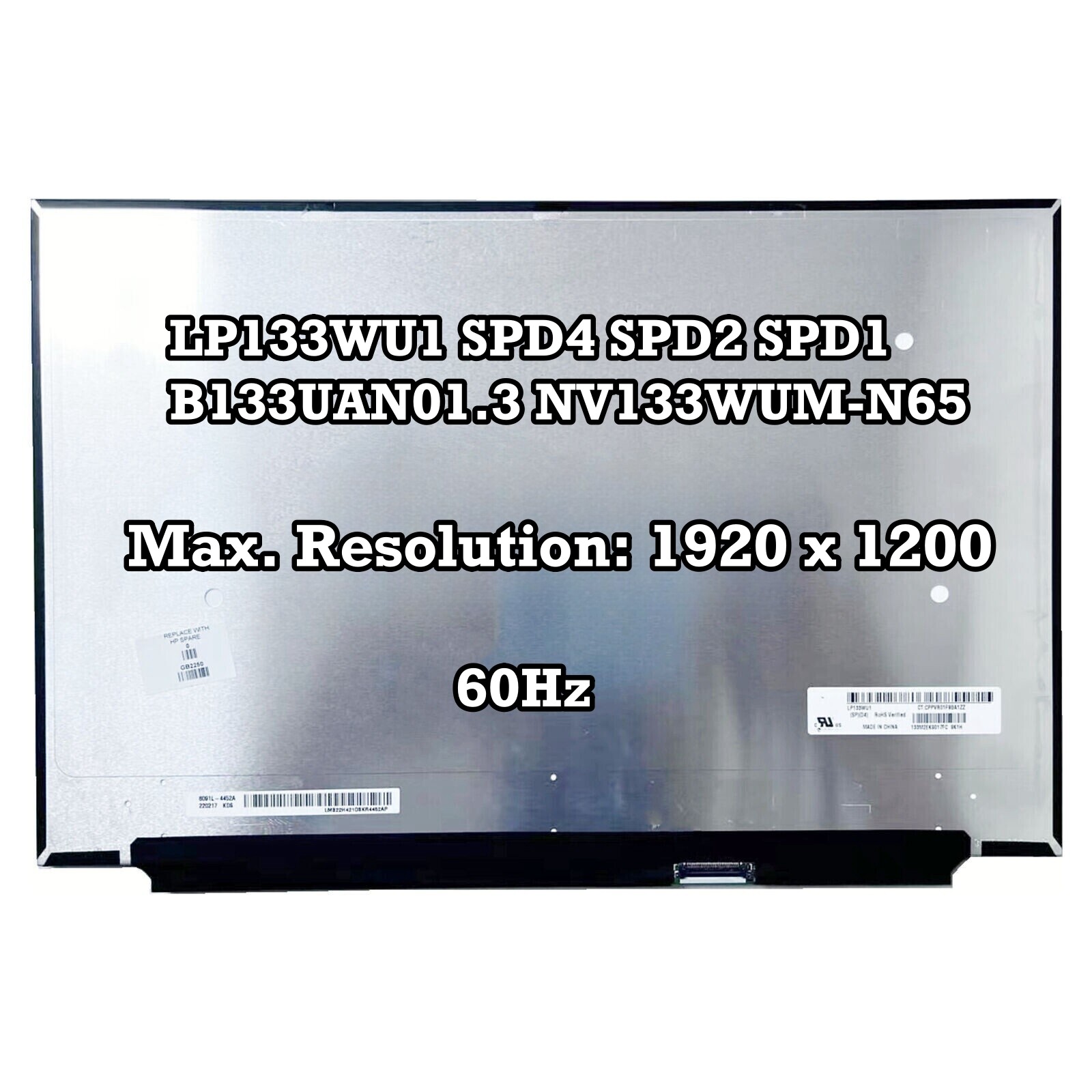 LP133WU1 SPD4 SPD2 SPD1 B133UAN01.3 NV133WUM-N65 LED LCD Screen 1920×1200 60Hz