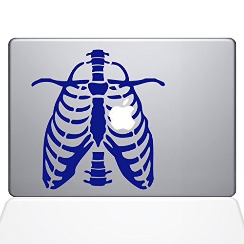 The Decal Guru 0223-MAC-13P-DB Ribcage Apple Heart MacBook Pro Vinyl Sticker