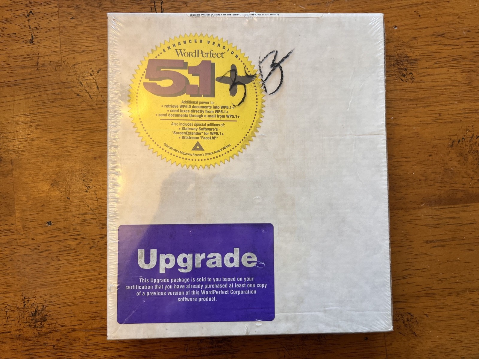 Sealed In Box WordPerfect 5.1 + Enhanced Upgrade DOS Word Processor 3.5" Disks