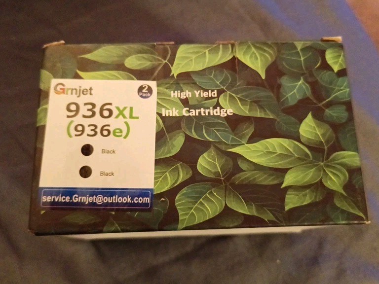 Grnjet 936XL (936e) 936eBK Compatible Ink Cartridge for HP Black 2PK New