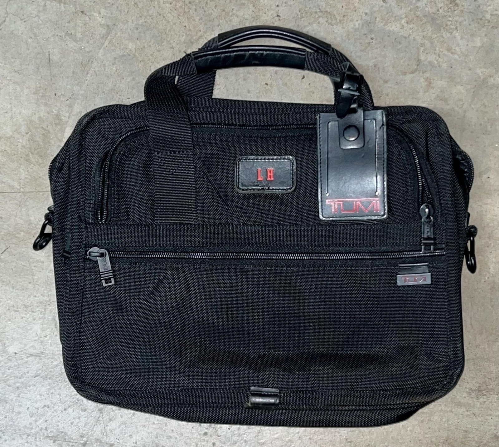Tumi Alpha 2 Slim Organizer Laptop Brief LR initials 