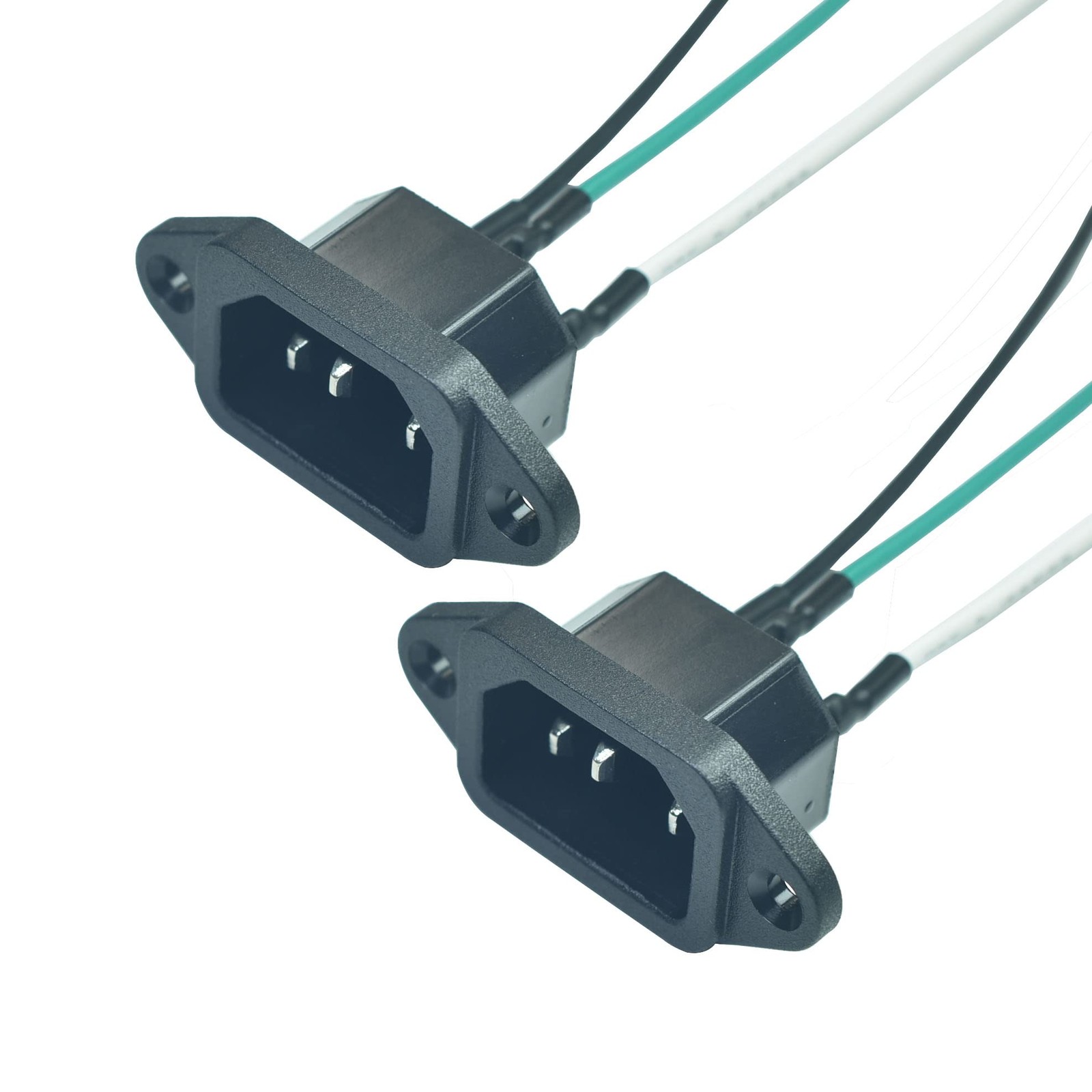 2PCS IEC 320 C14 Panel Mount Plug Adapter, AC 250V 10A 3 Pins IEC Inlet Modul...