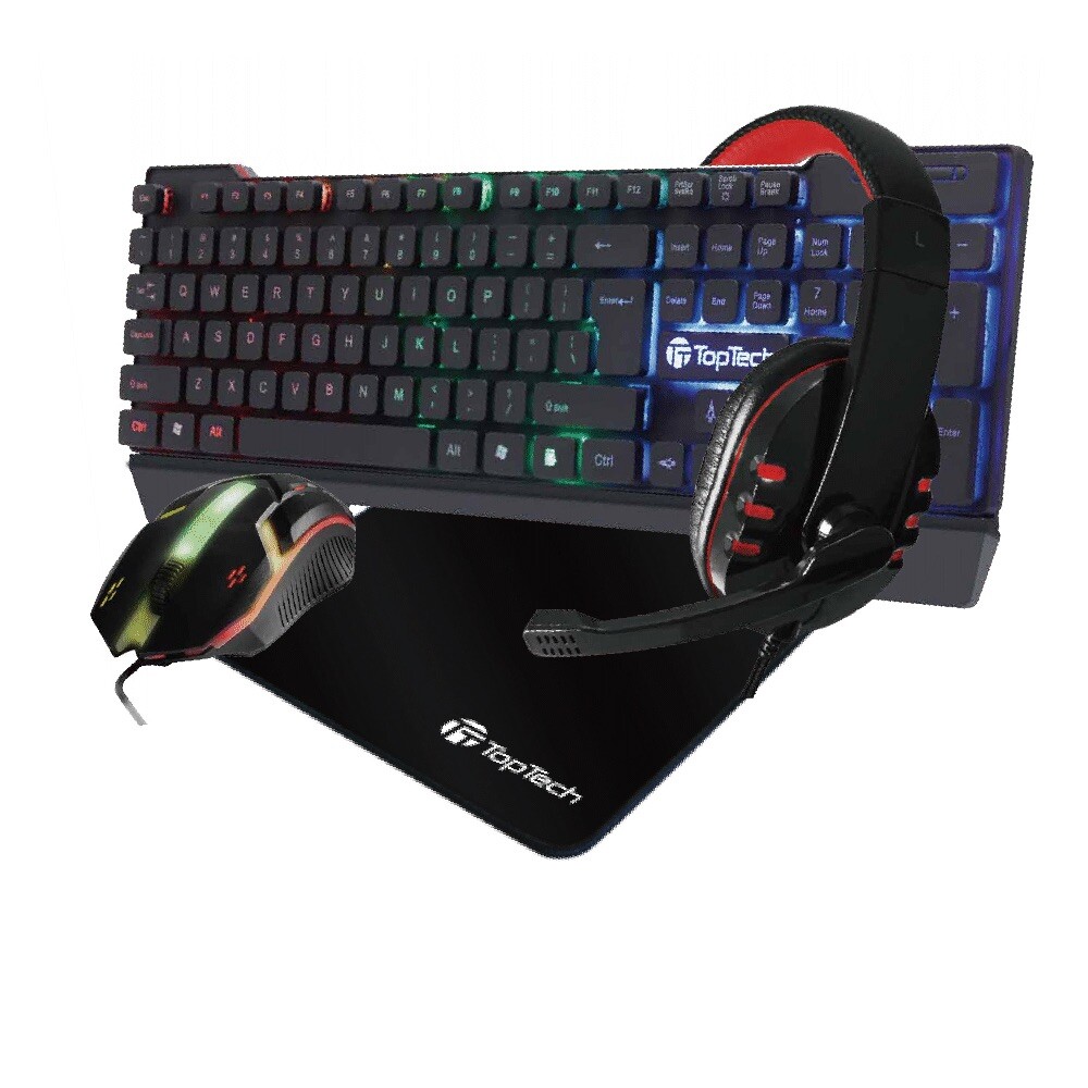 4In1 Gaming Pro Set Corded LED Keyboard Mouse & Headphone with Mouse Pad - X11