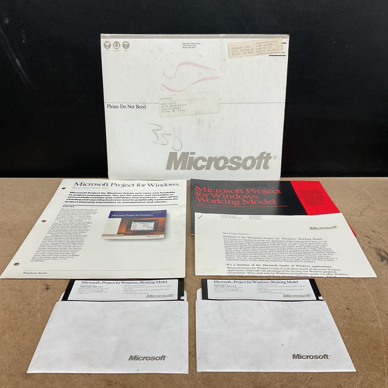 Microsoft Project For Windows Working Model 5.25 Inch Floppy Vintage Computing