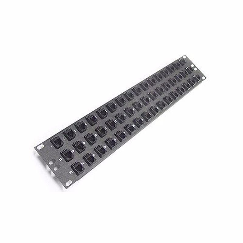 2U Keystone RJ45 Cat5e Feedthru Panel, Loaded with 48 Port FP48-RC5-L-SLIM
