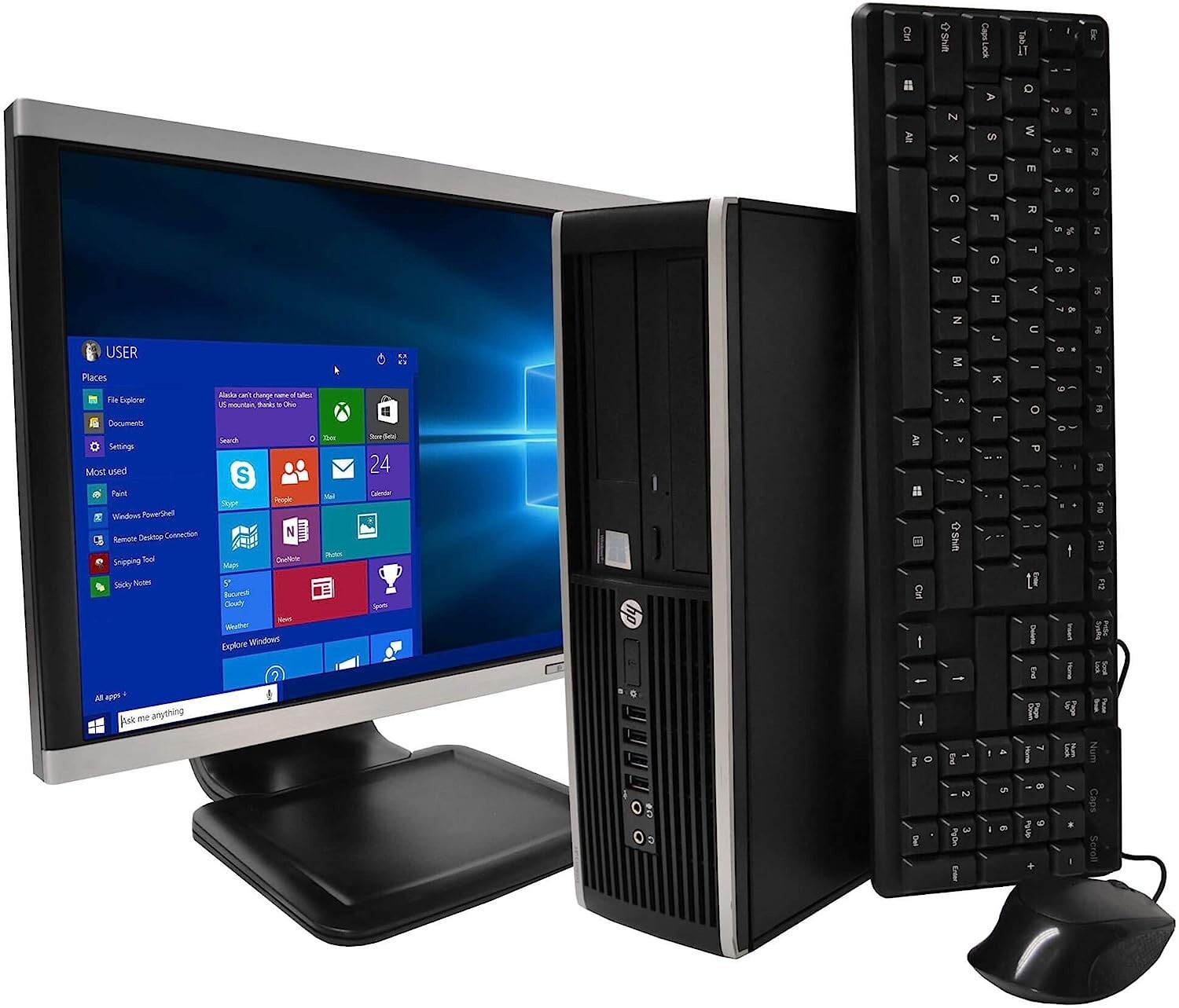 HP Elite (1TB SATA HDD, Intel Core i5, 3.10 GHz, 8GB) Desktop and 19" Monitor