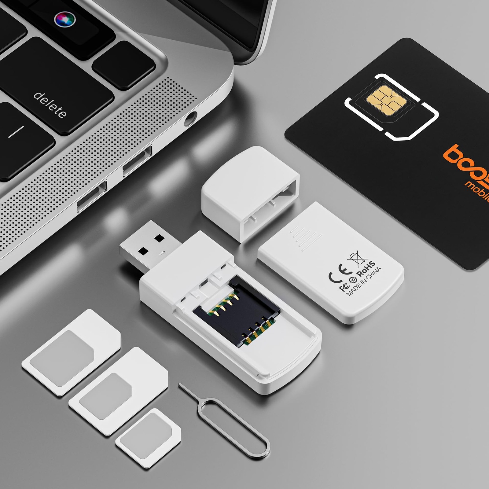 USB SIM Card Reader for Micro/Nano/Standard Sim Card, Nano Sim Card Adapter w...
