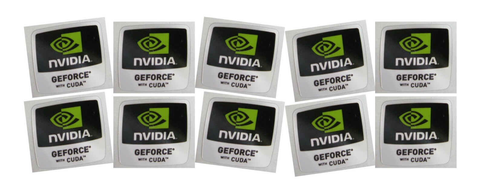 10 pcs Sticker for NVIDIA GEFORCE with CUDA 17mm x 18mm Label Logo Decal Badge