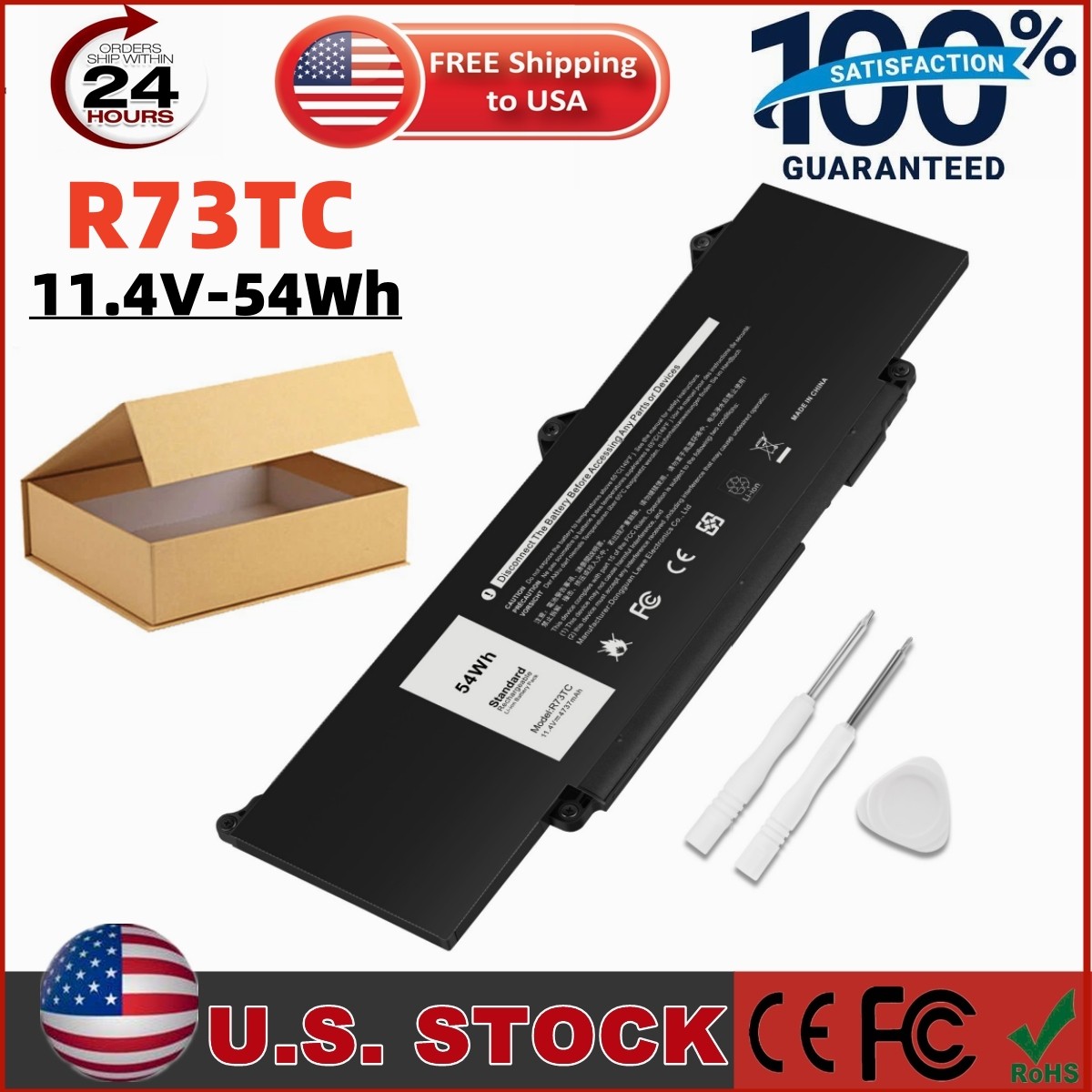 ✅R73TC GTG7N Battery For Dell Latitude 5540 3340 3440 3540 3480 3580 5340 5440