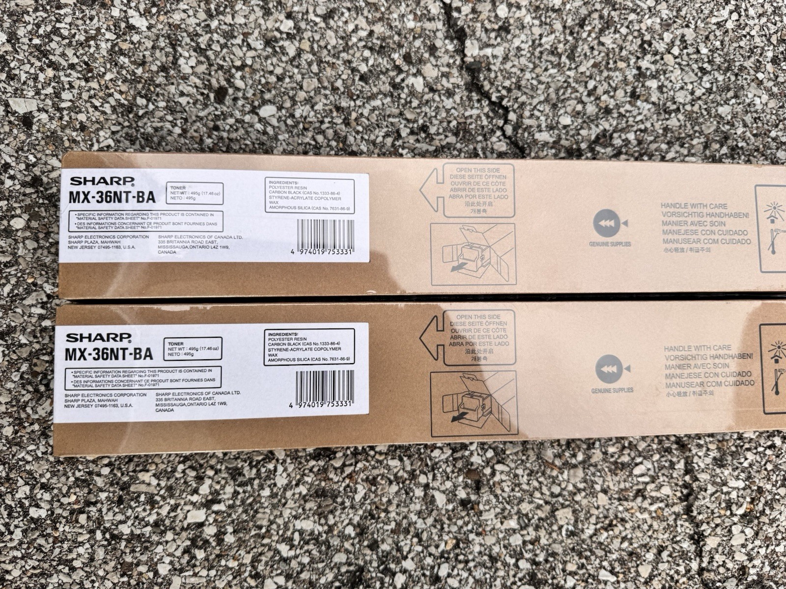Genuine Sharp MX-36NT-BA Black Yield Toner Cartridge Lot of 2 New