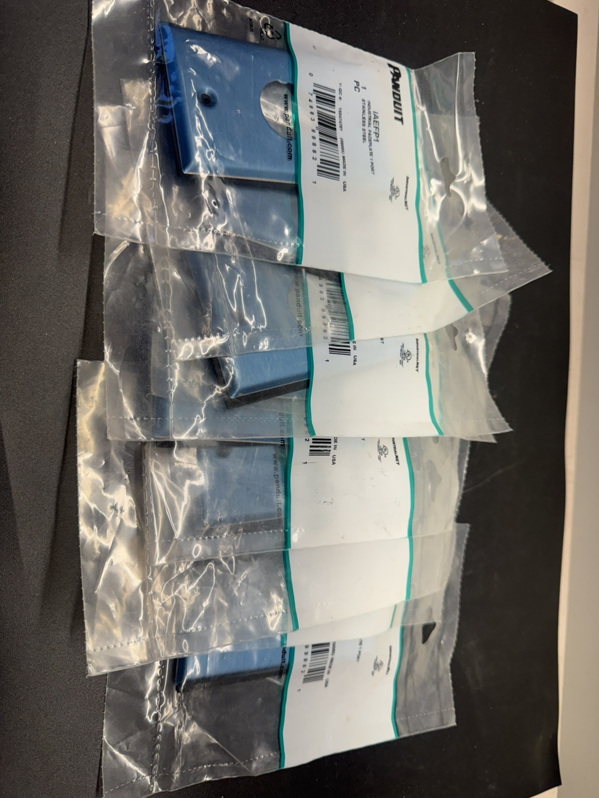 (Lot OF 8) Panduit Industrial Faceplate Stainless Steel, Single Gang, IAEFP1