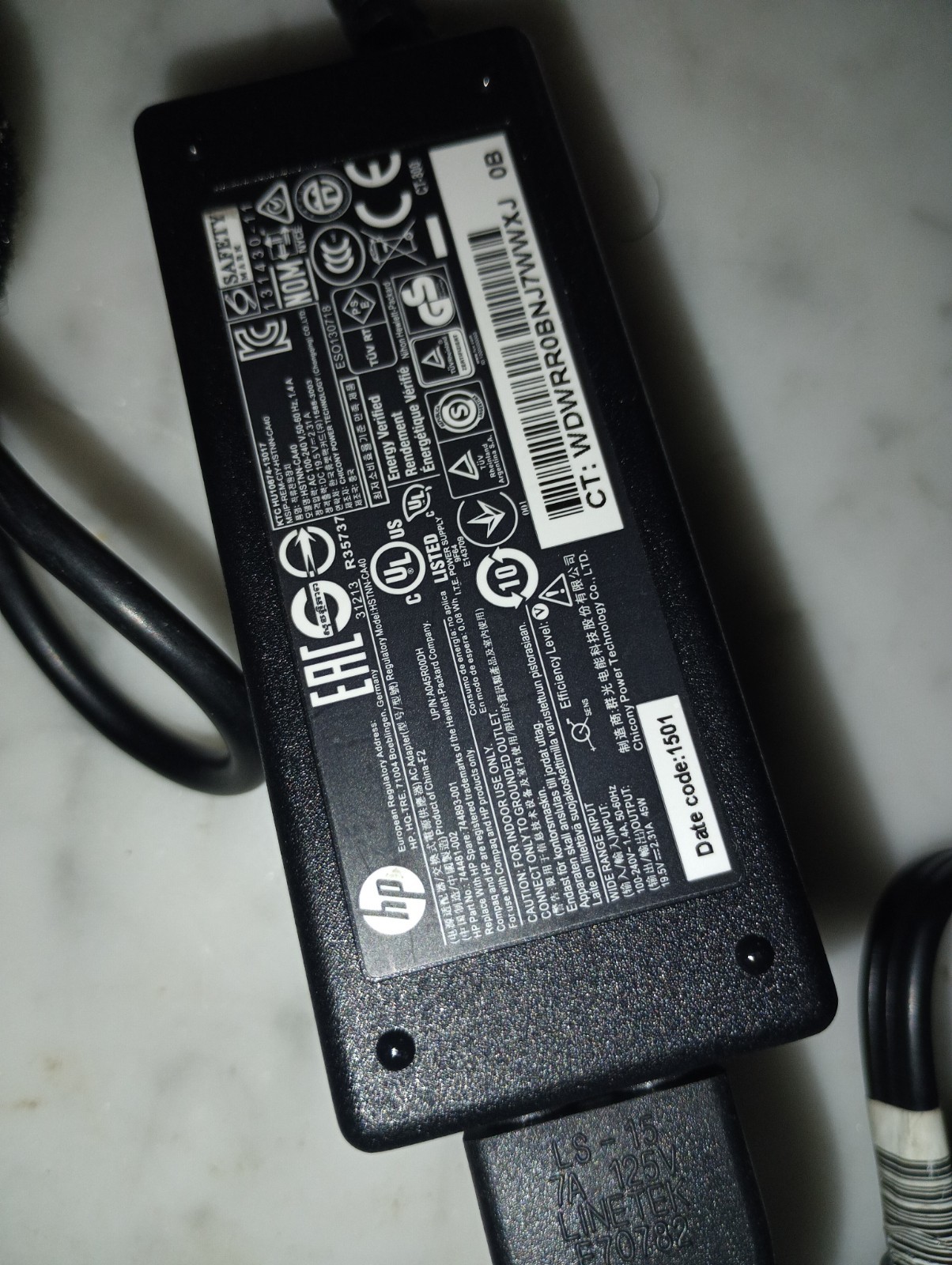 Compaq HP Laptop Charger AC Adapter Power Supply 744481-002 744893-001