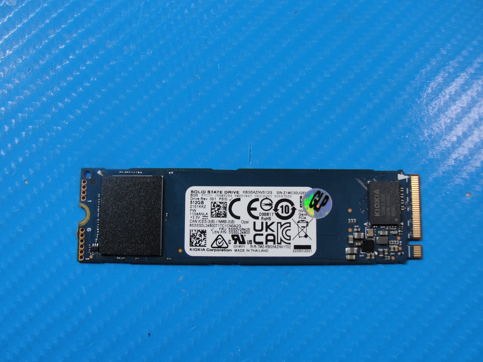 Lenovo T14s Gen 2 Kioxia 512GB M.2 NVMe SSD Solid State Drive KBG5AZNV512G
