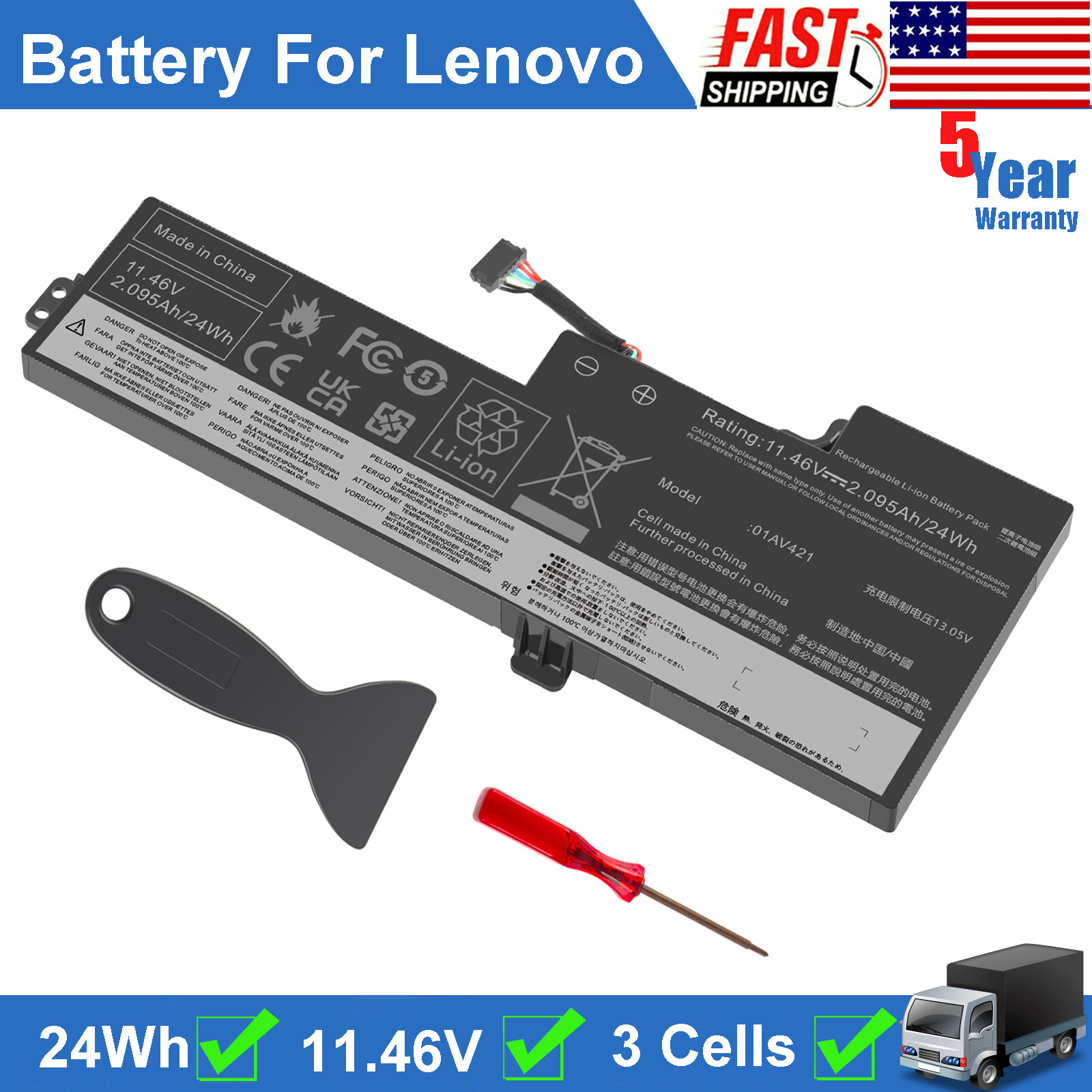 LOT 30x Battery internal For Lenovo T470 T480 01AV419, 01AV420, 01AV421 ,01AV489