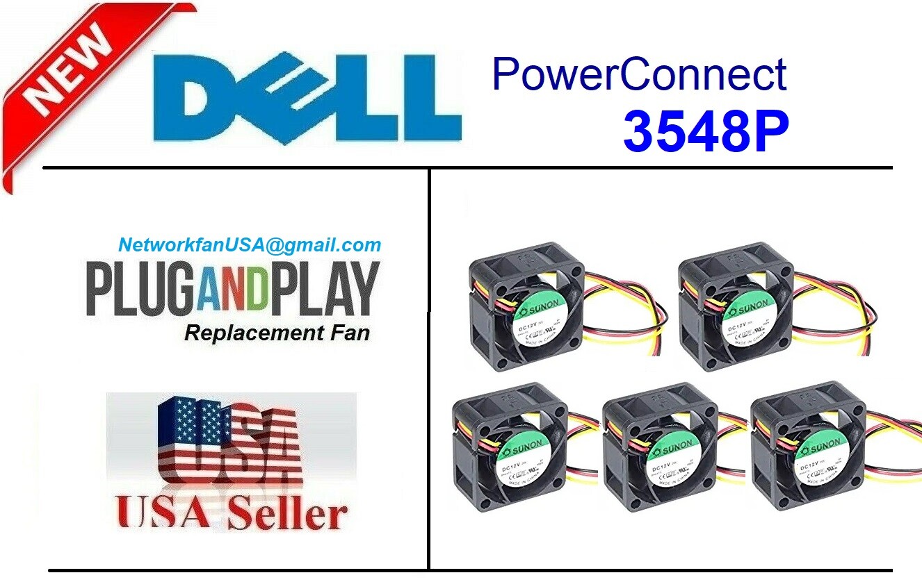 Lot 5x New Replacement Fans for Dell PowerConnect 3548P Direct Replacement