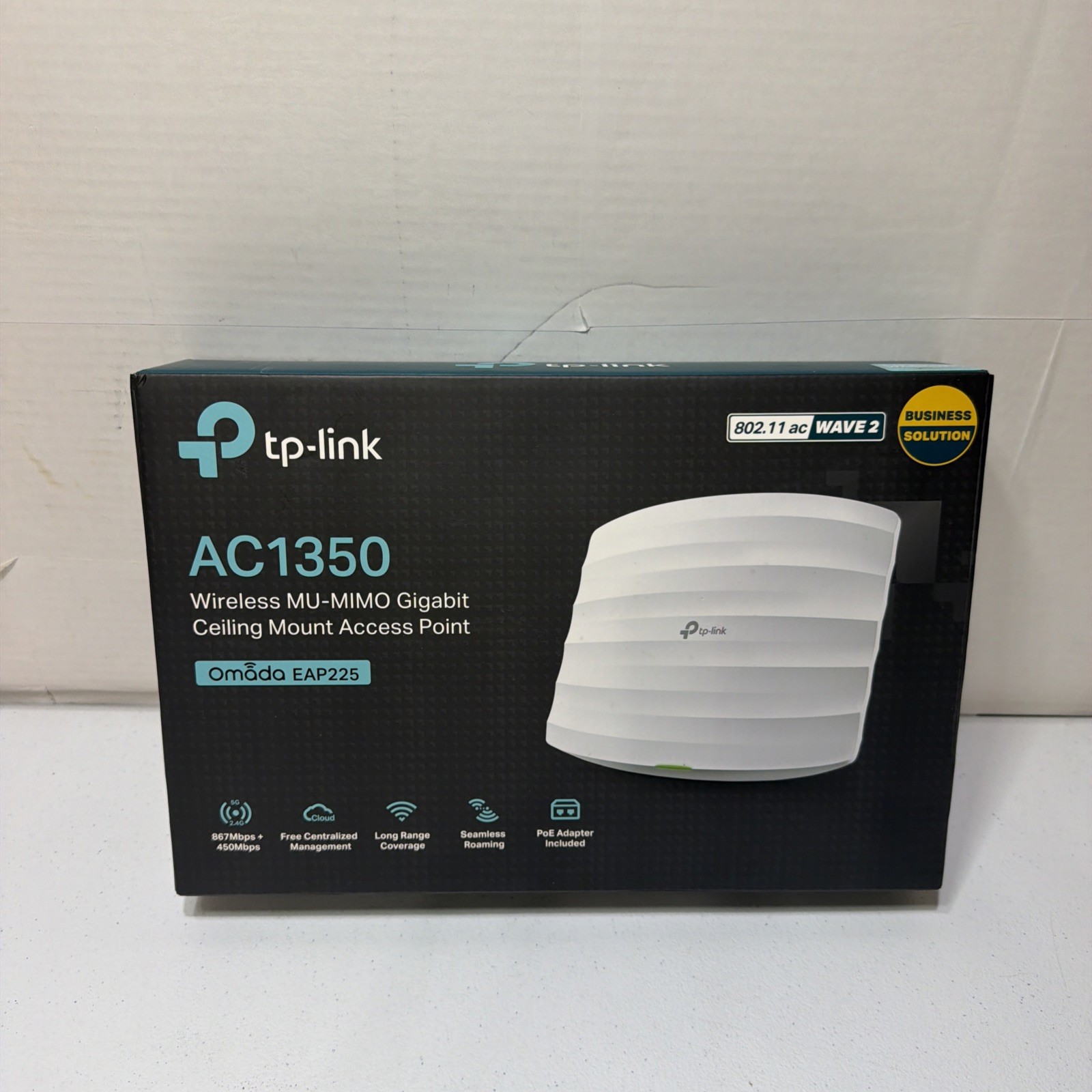 TP-Link AC1350 Gigabit Access Point EAP225 Omada Mesh PoE Dual Band WiFi White