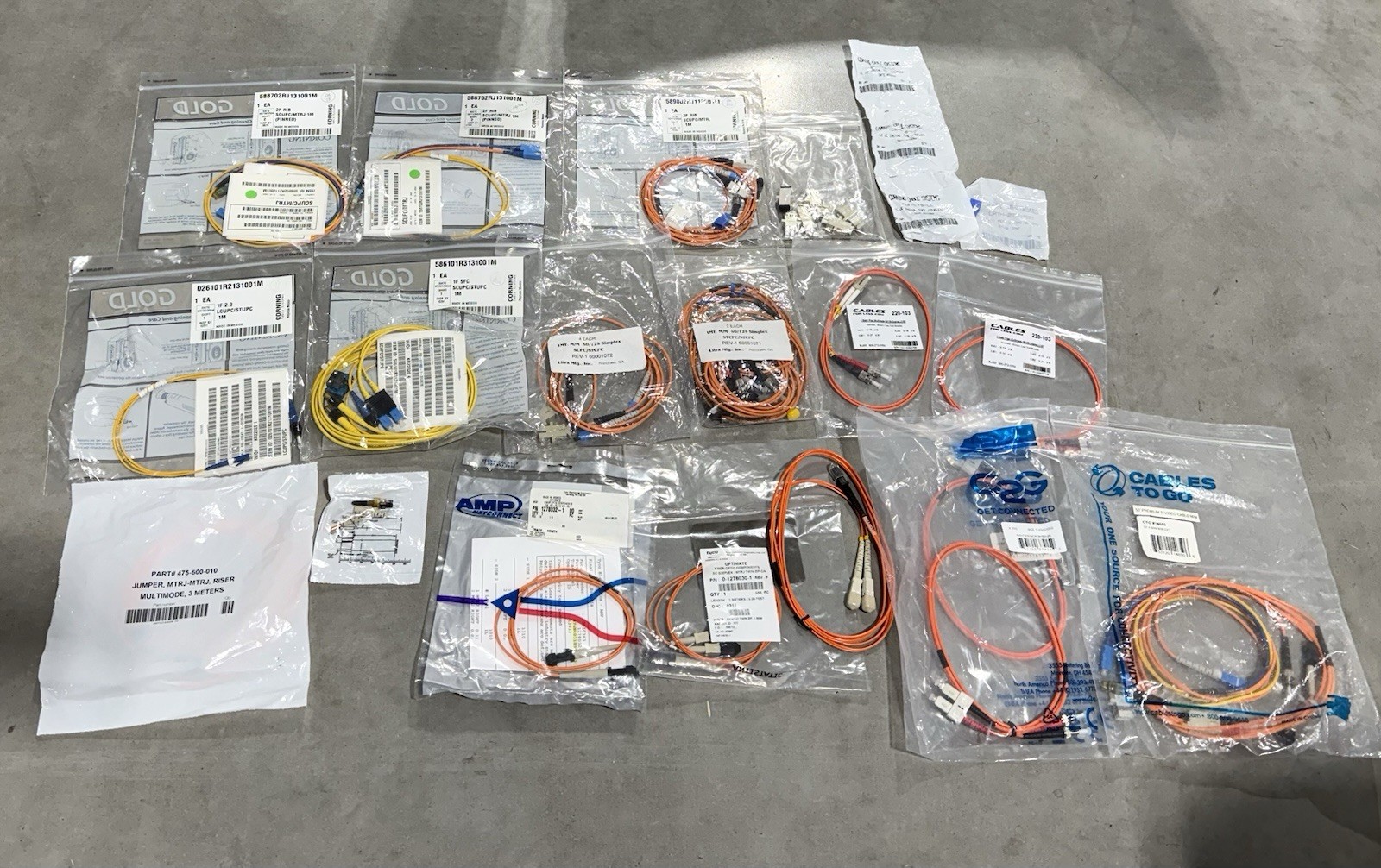 BULK LOT Corning LANscape Pretium / Unicam Fiber Optic Connectors & Cables *NEW*