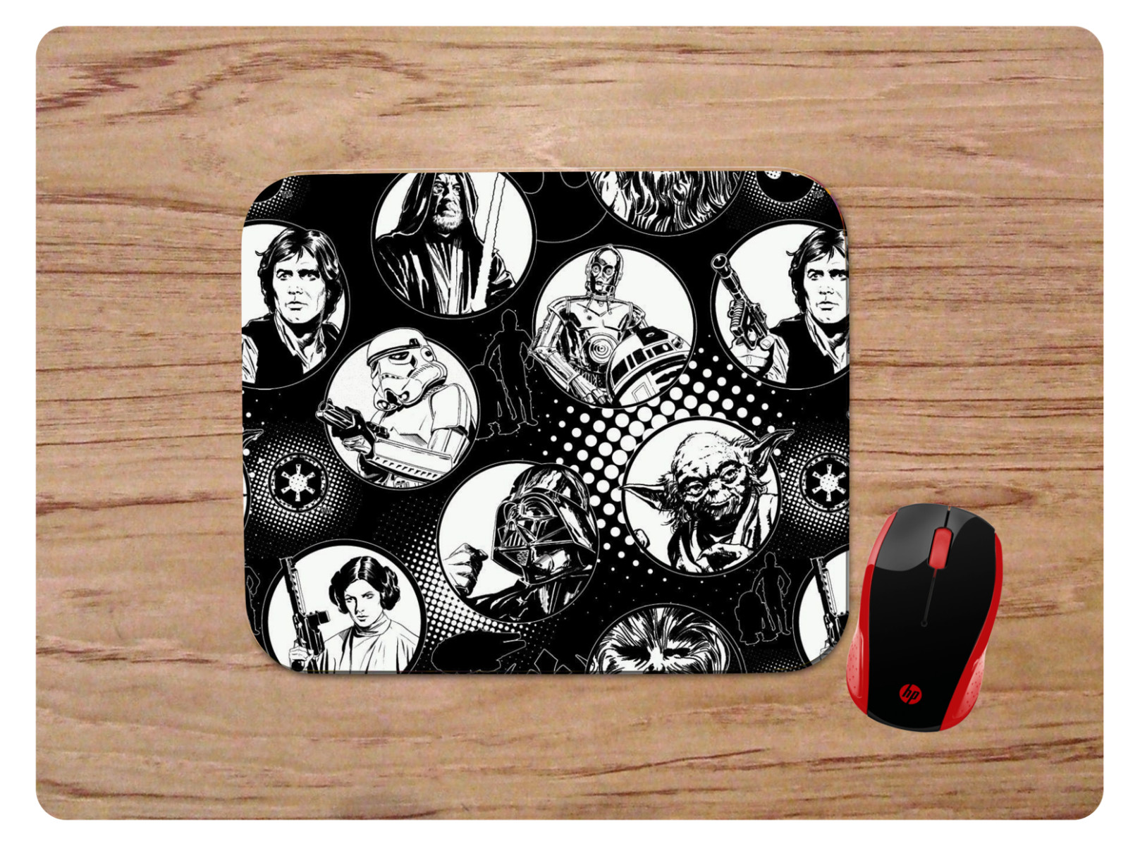 STAR WARS COLLAGE BLACK AND WHITE MOUSEPAD MOUSE PAD HOME OFFICE GIFT DESIGN 2