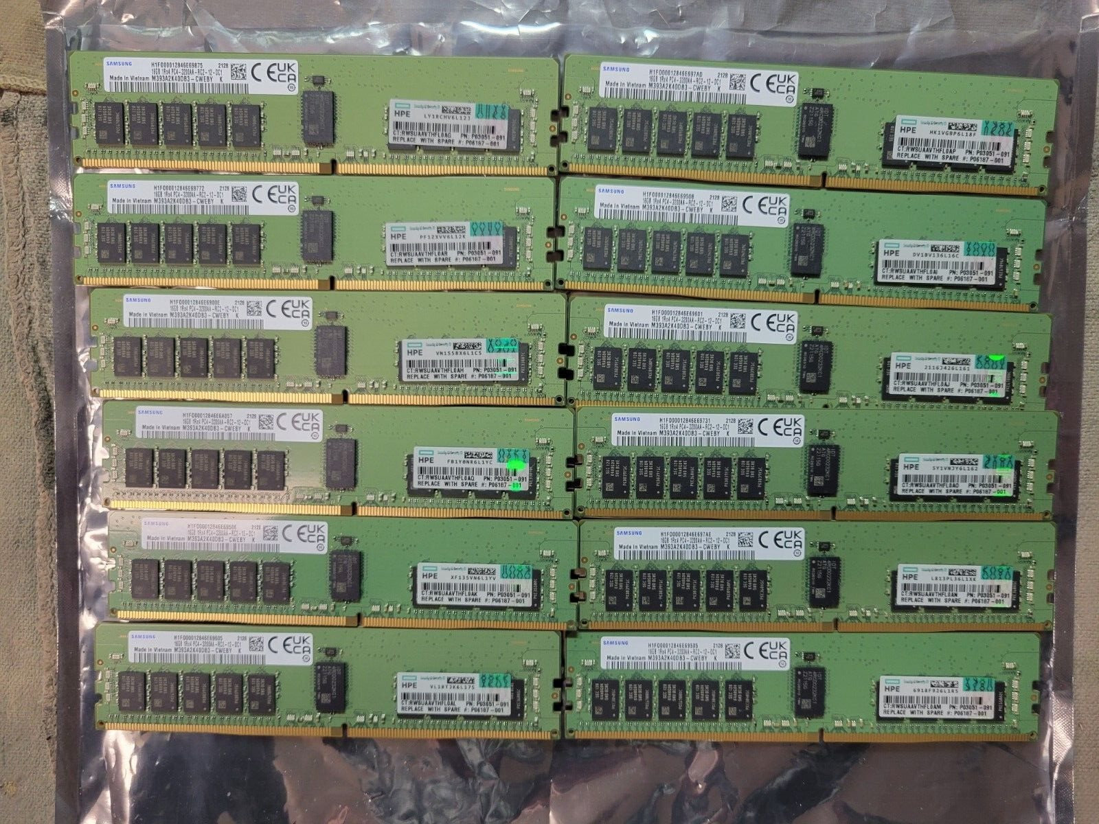 P00920-B21 P06187-001 P03051-091  16GB 1Rx4 PC4-3200AA HPE Genuine Memory