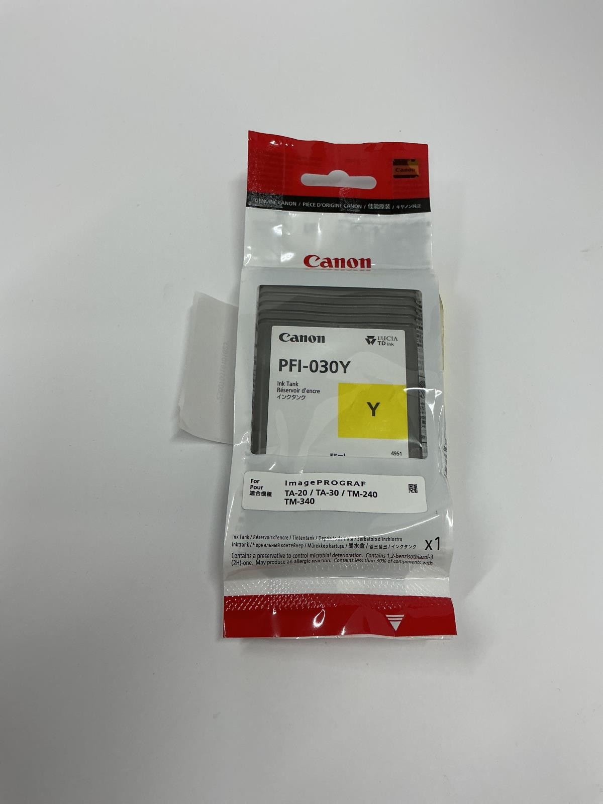 Canon PFI-030Y Yellow Expires February 2027 3492C001