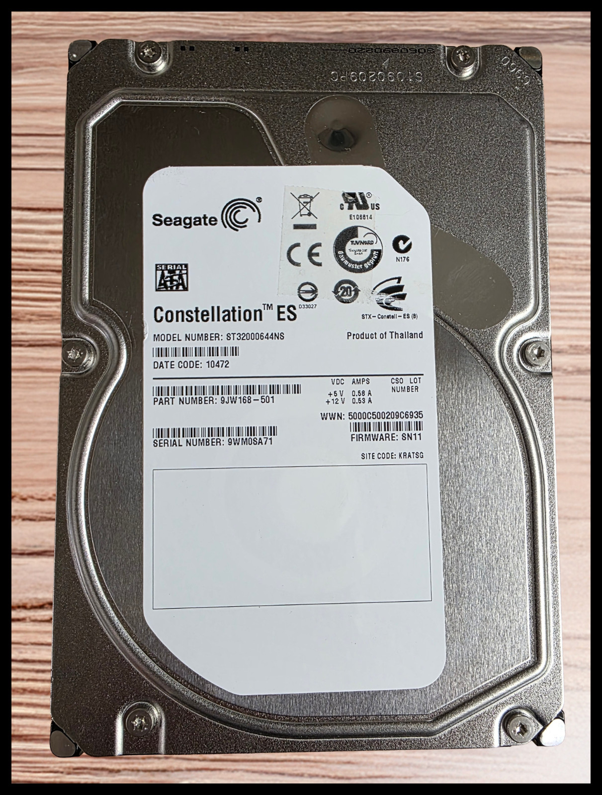 Seagate Constellation ES 2TB ST32000644NS - B-Grade Tested Reallocated Sectors