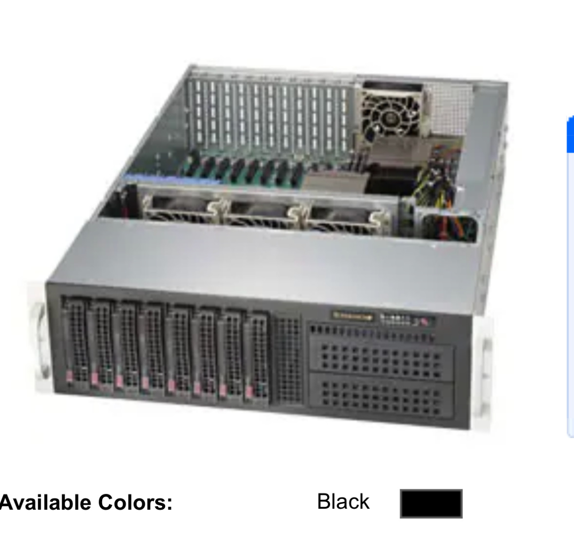 11 PCI-e Full Height Slot  Supermicro 3U 8 Bay E-ATX ATX Chassis Server CSE-835