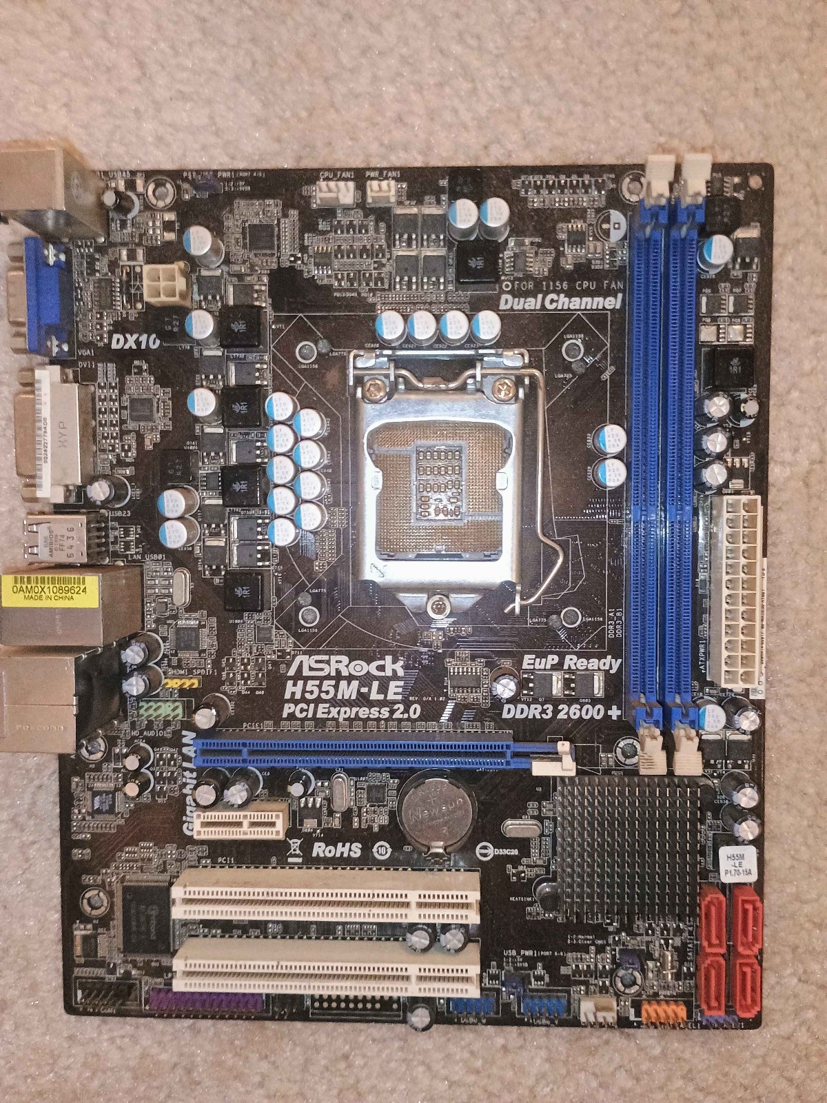 ASROCK H55M-LE Motherboard LGA1156 PCI Express Intel