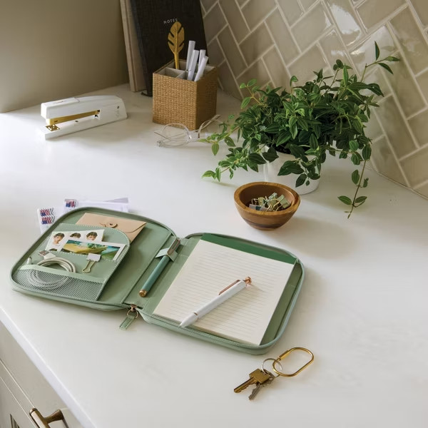 Faux Leather Zip Tech Case 7" x 9" - Green - Threshold™