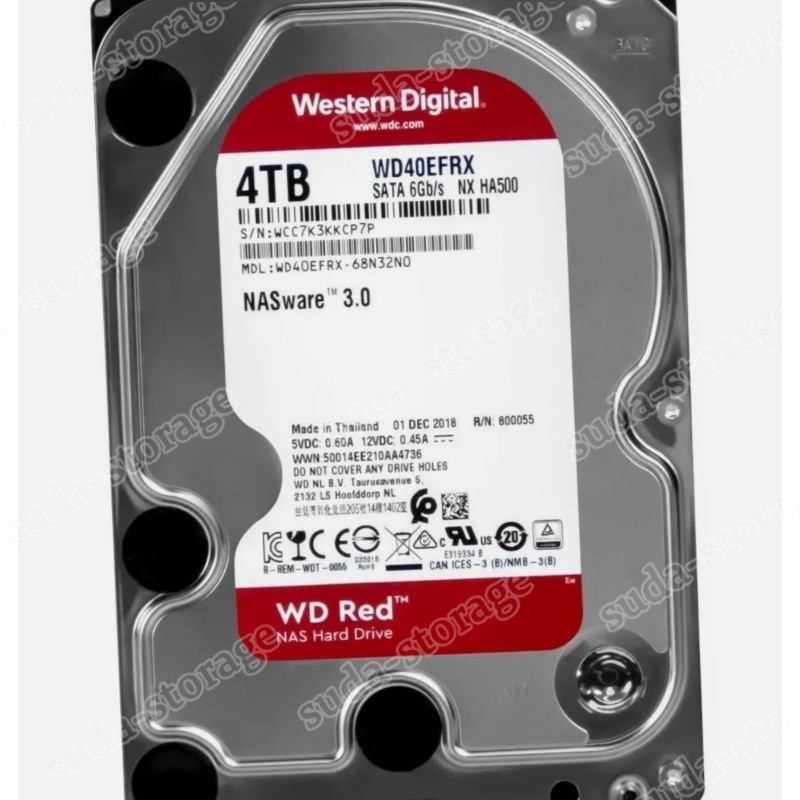 1PCS New Western Digital 4TB WD40EFRX 5400RPM 64MB SATA 3.5" Desktop HDD Hard D
