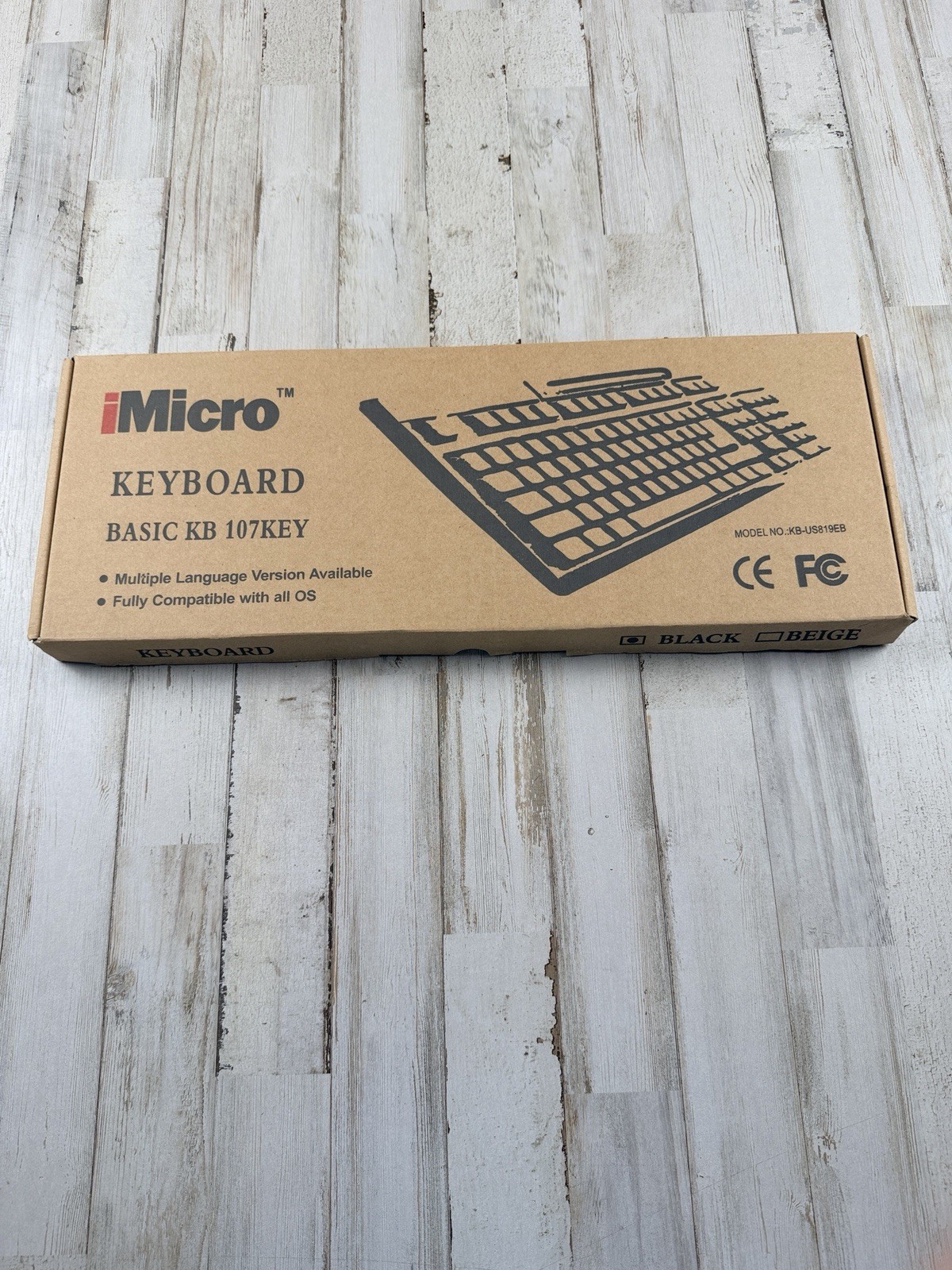 iMicro Basic 107 Key Keyboard USB KB-US819EB in Box Color Black