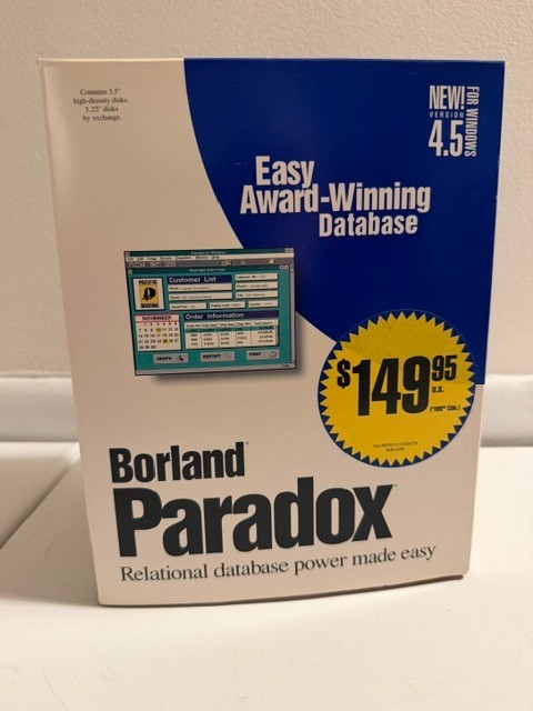 Vintage Borland Paradox 4.5 For Windows Boxed Database Software Manuals PC