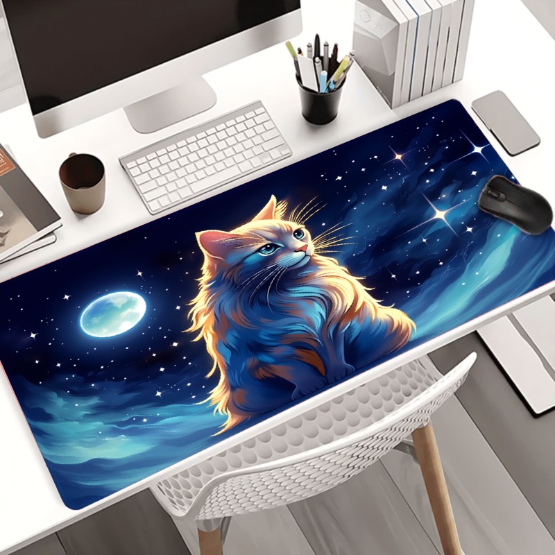 1pc High-quality Keyboard and Mouse Pads Starry Night Cat Galaxy Sky Keyboard