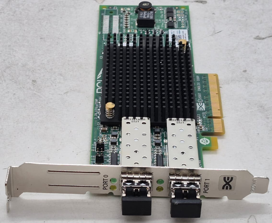 Dell/Emulex 2-Port PCI-Express Fibre Channel Adapter C856M W/ 2 Avago 850nm