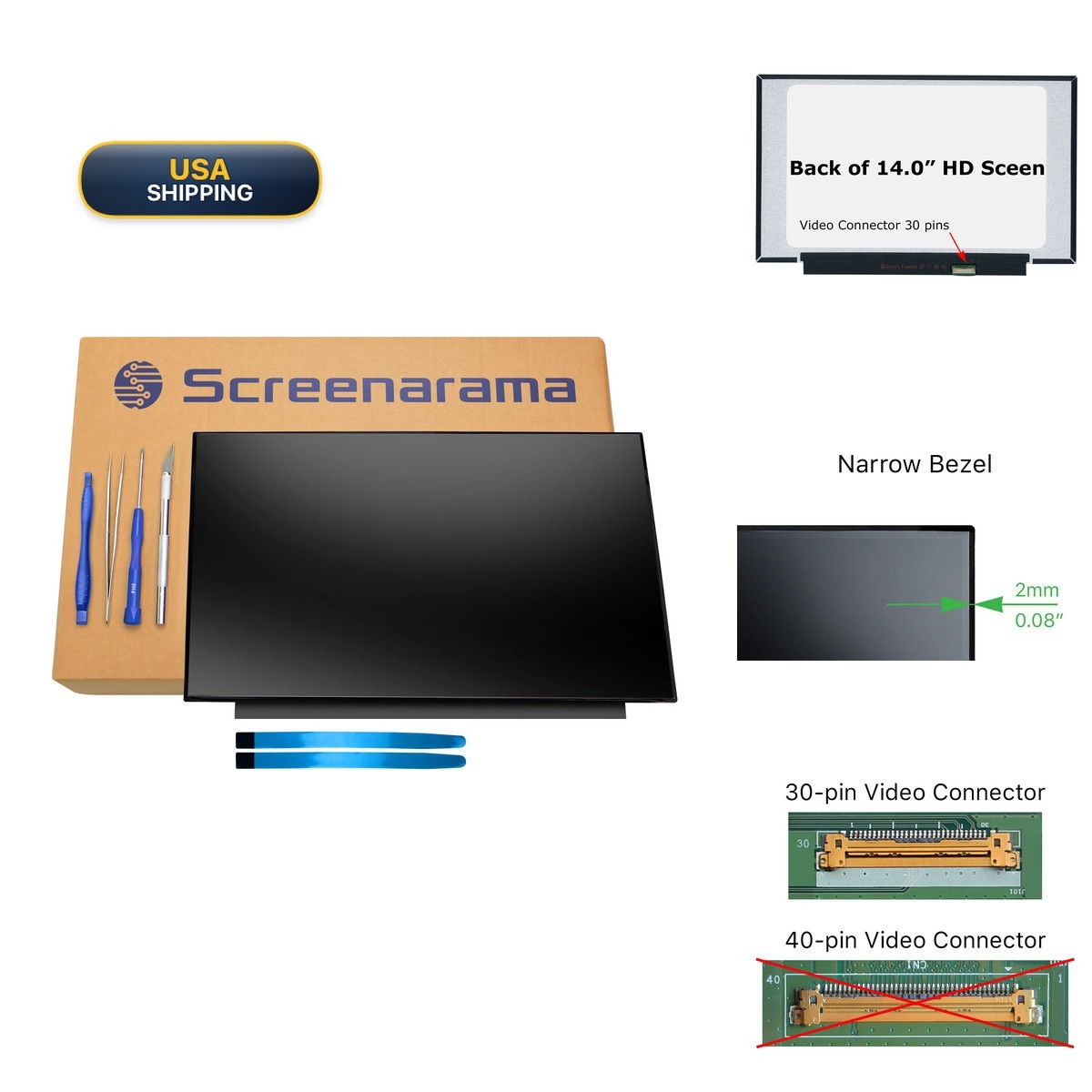 SCREENARAMA Screen Replacement for HP Chromebook 14 G6 G7