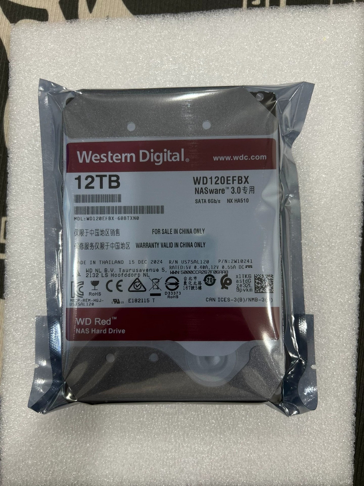 1 PC NEW  WD120EFBX  12T NAS storage red drive