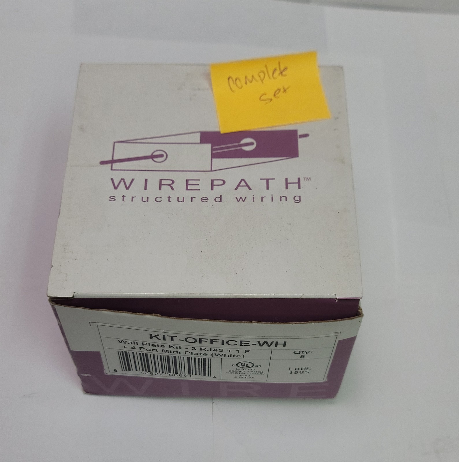 Wirepath KIT-OFFICE-WH Wall Plate Kit 3 RJ45 + 1F + 4 Port Midi (5 pack)(White)