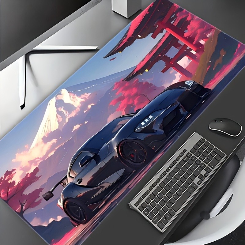 1pc Car Landscape Pattern Mouse Pad, Large Desktop, Durable, Non Slip,Birthday
