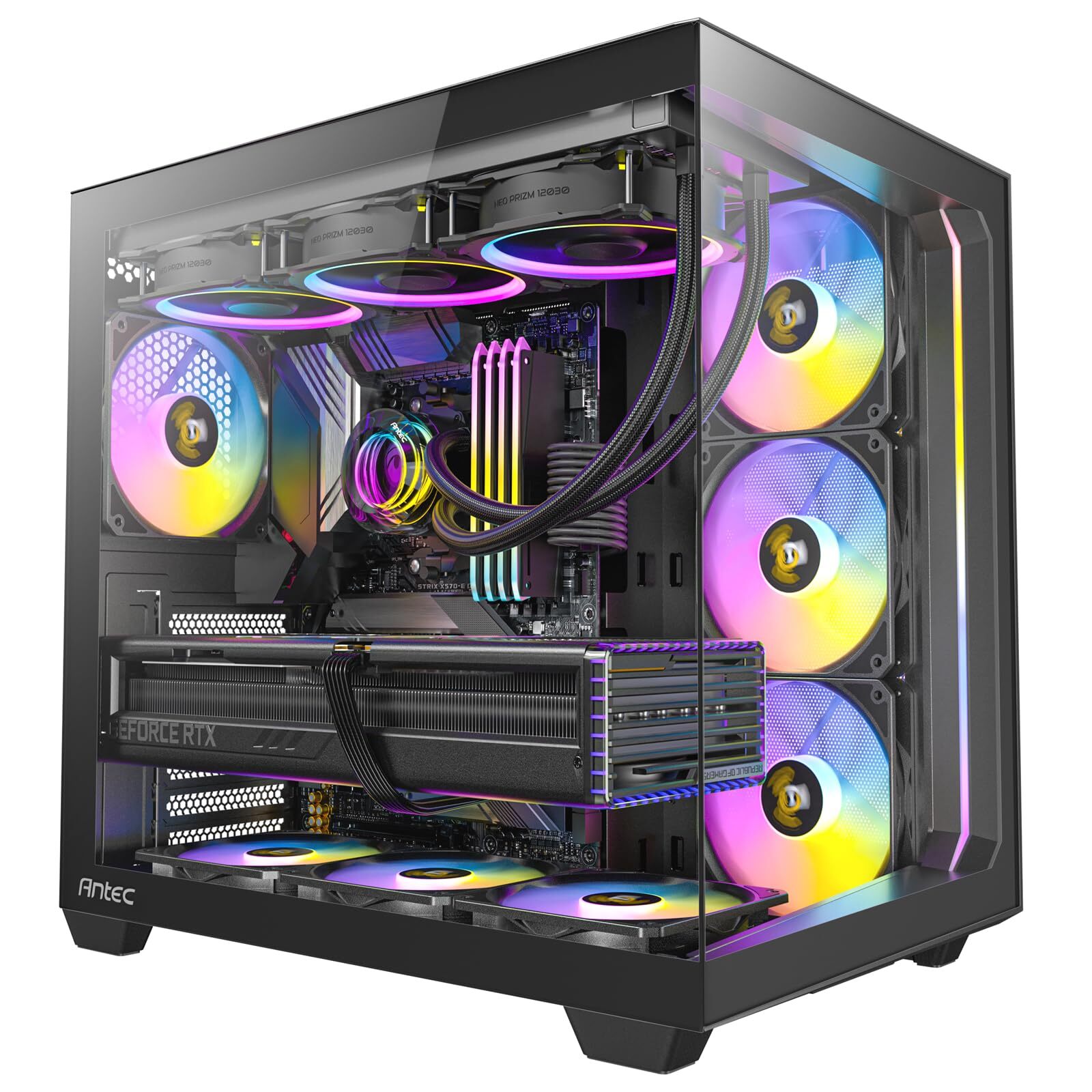 Antec C5 ARGB Mid Tower PC Case with 7 RGB Fans and Tempered Glass Panels