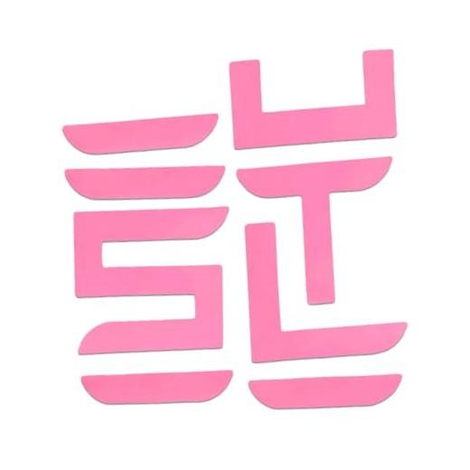 5 Pcs of Letter Emblem Stickers Compatible with Tesla Model Y Juniper, Pink