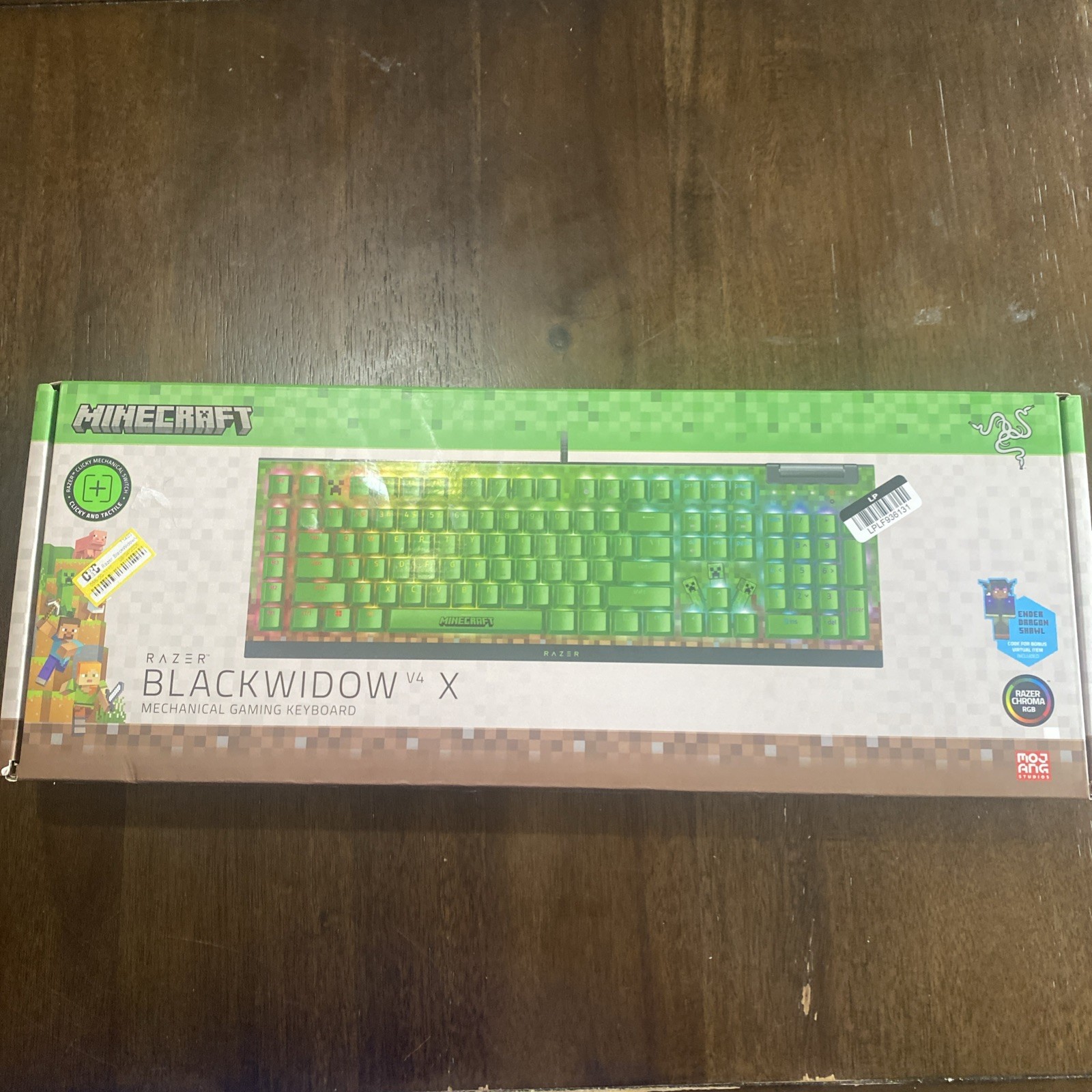 New Razer BlackWidow V4 X Wired Mechanical Gaming Keyboard Green Minecraft