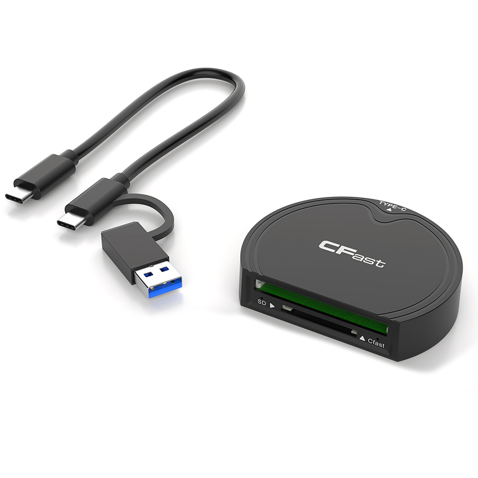 Plug&Play CFast 2.0/SD Memory Card Adapter USB3.2 Gen2 High Speed Card Reader