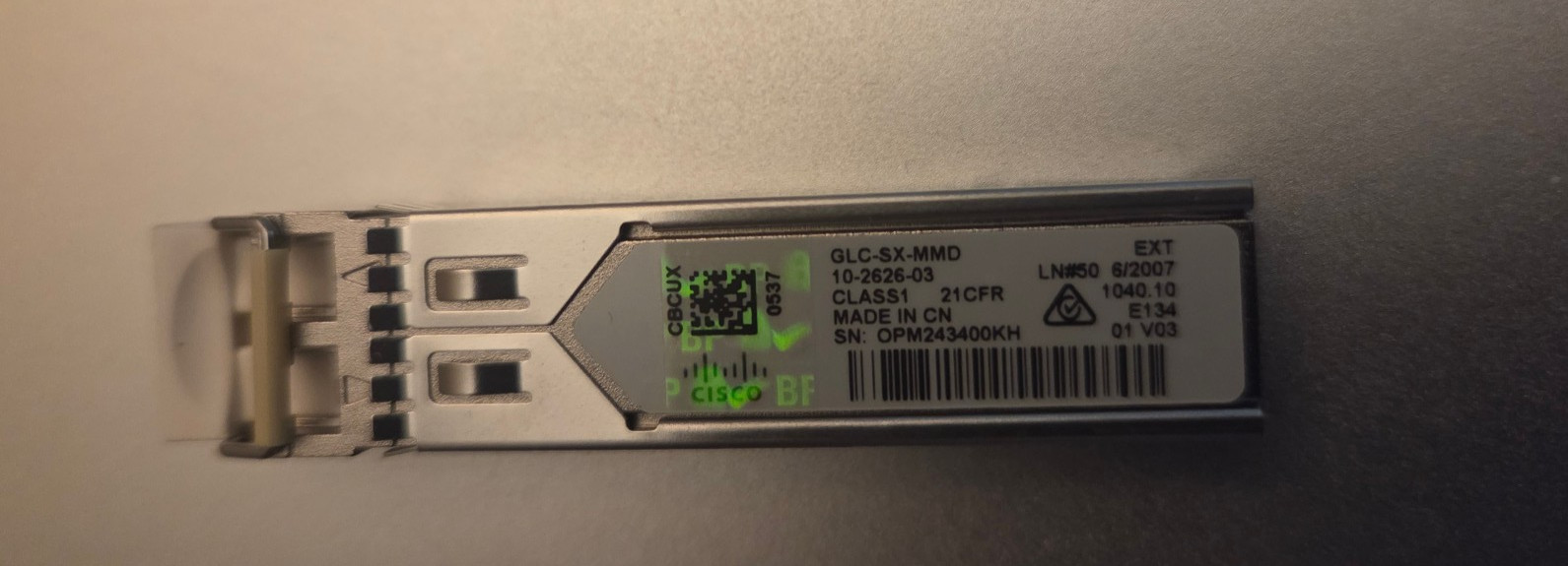 Cisco GLC-SX-MMD 10-2626-03 1000Base SX SFP Transceiver Module/Hologram