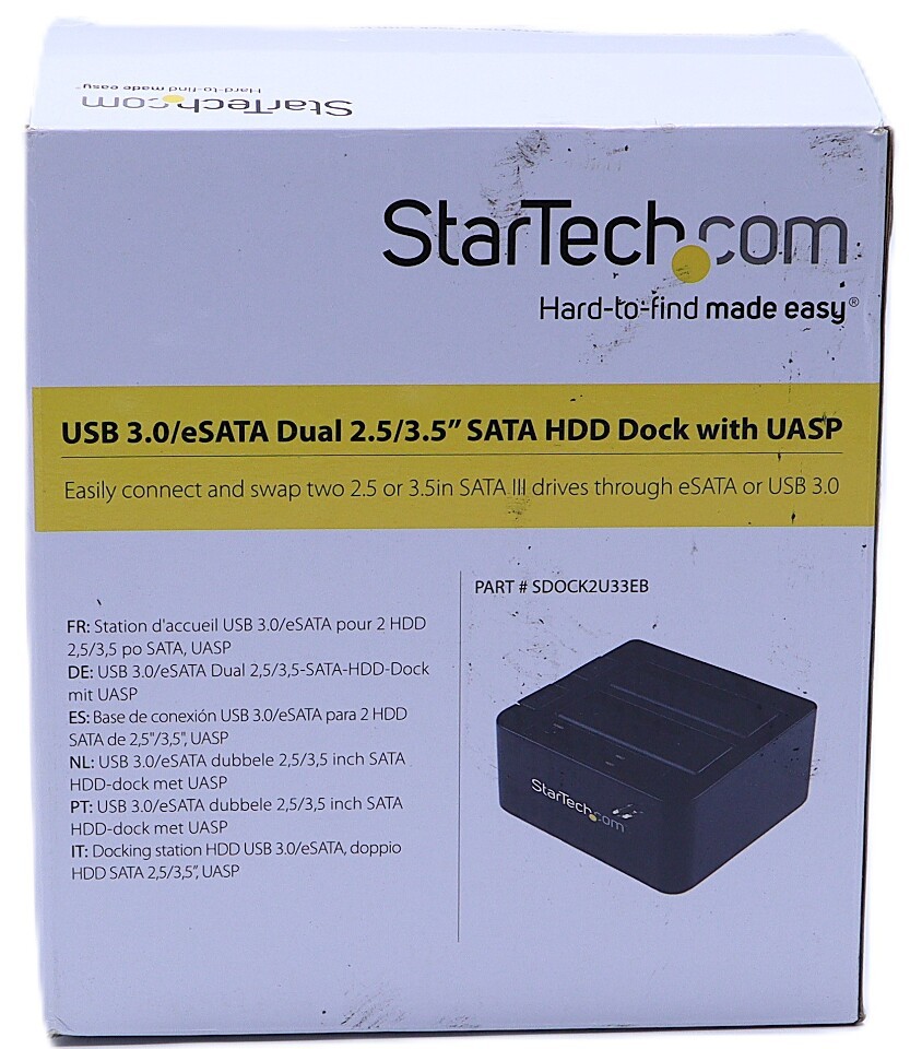 * StarTech.com SDOCK2U33EB USB 3.0/eSATA Dual 2.5/3.5" SATA HDD Dock with UASP