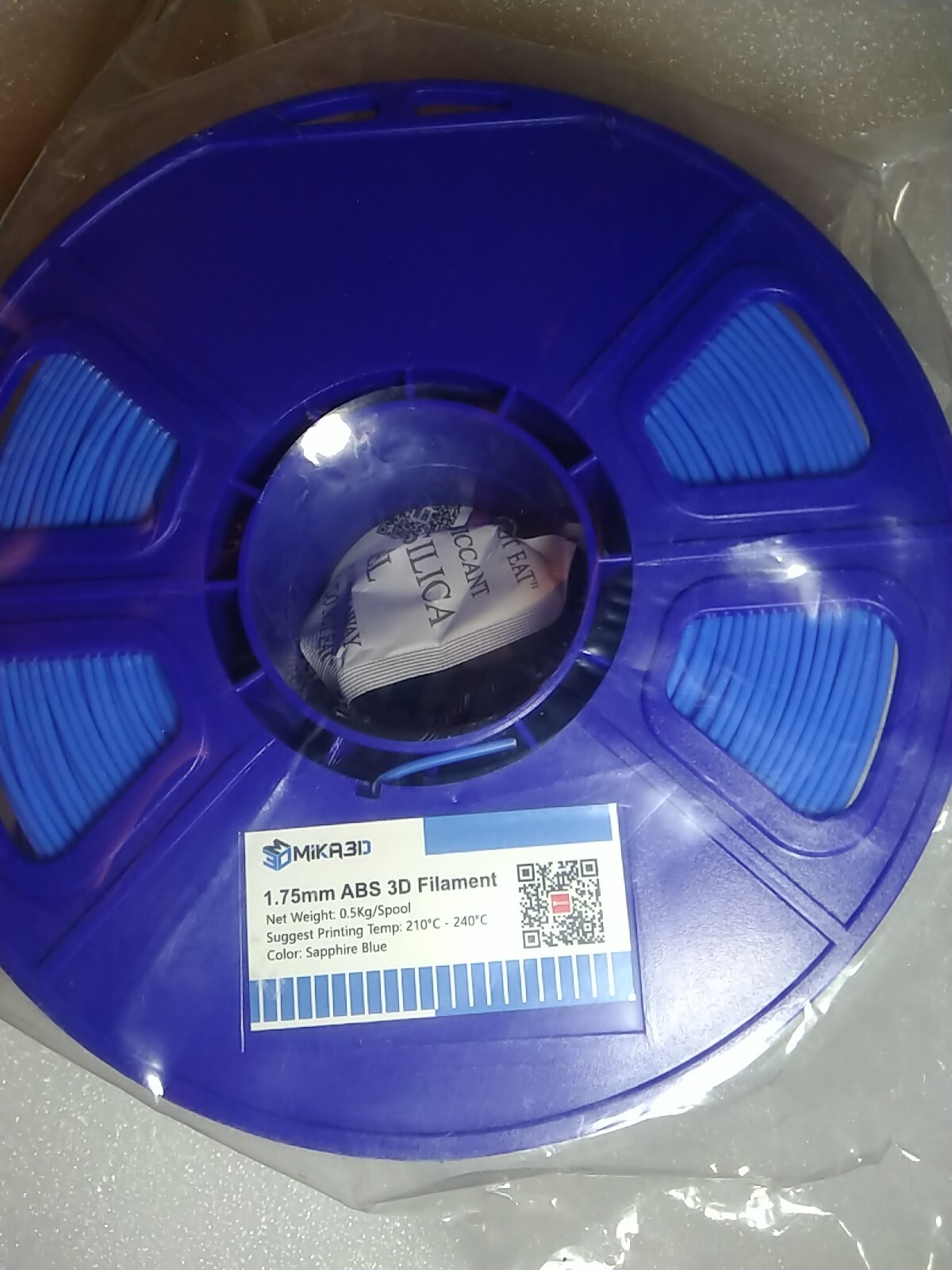 Mika3D ABS 3D Printer Filament Sapphire Blue  1.75mm Sealed