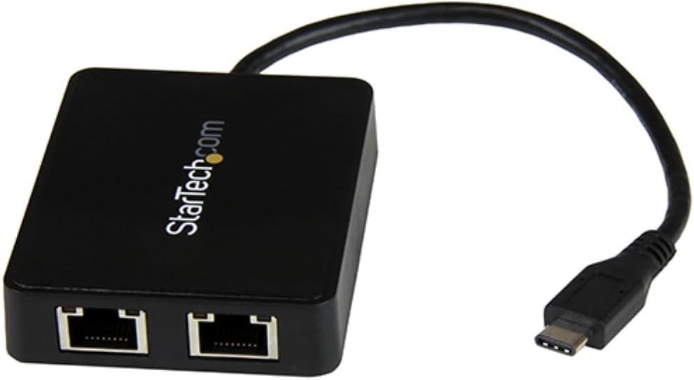 StarTech.com USB C to Dual Port Gigabit Ethernet Adapter with USB 3.0 (Type-A) P