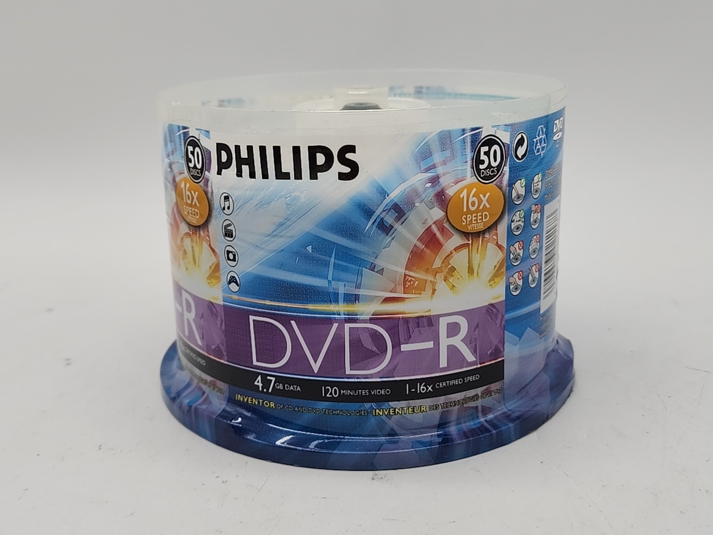 Philips DVD-R Recordable Media Pack - 4.7 GB 120 Min 16X Speed - 50 Blank Discs