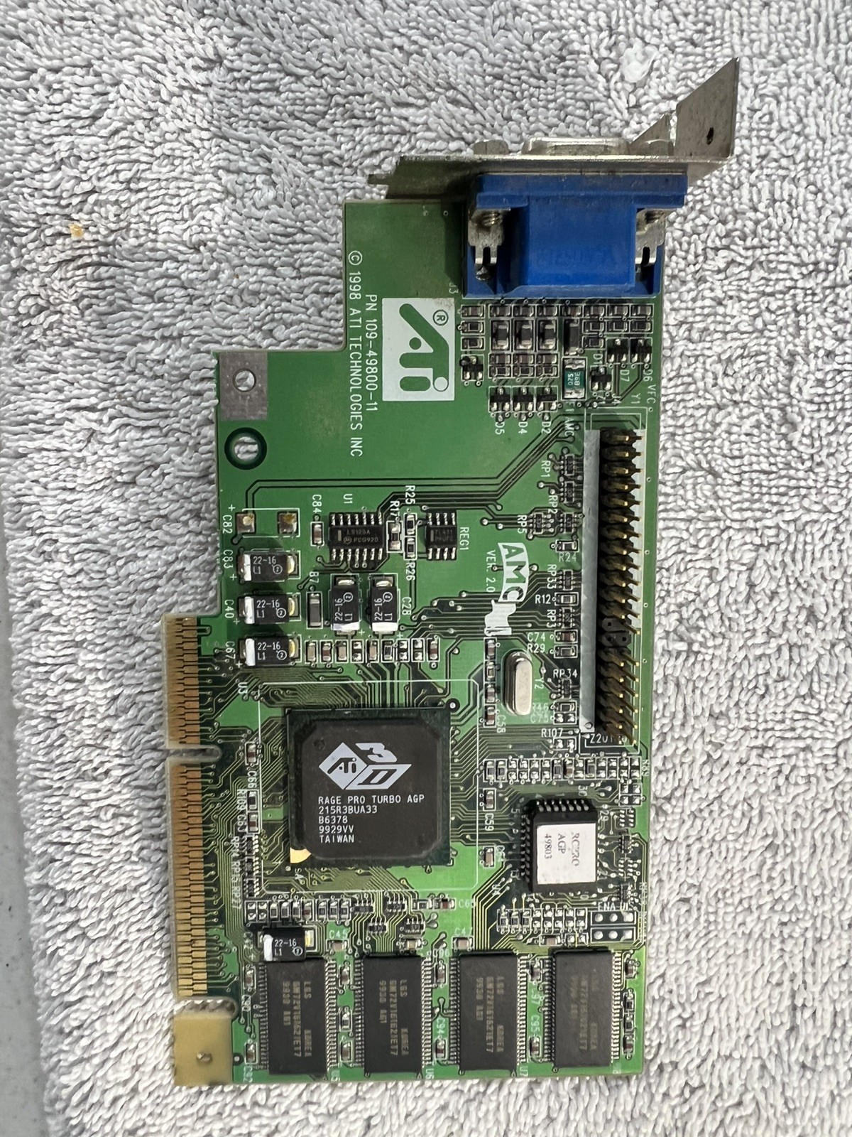 ATI Rage Pro Turbo AGP Graphics Card w/ Rare Memory Expansion Module – Vintage
