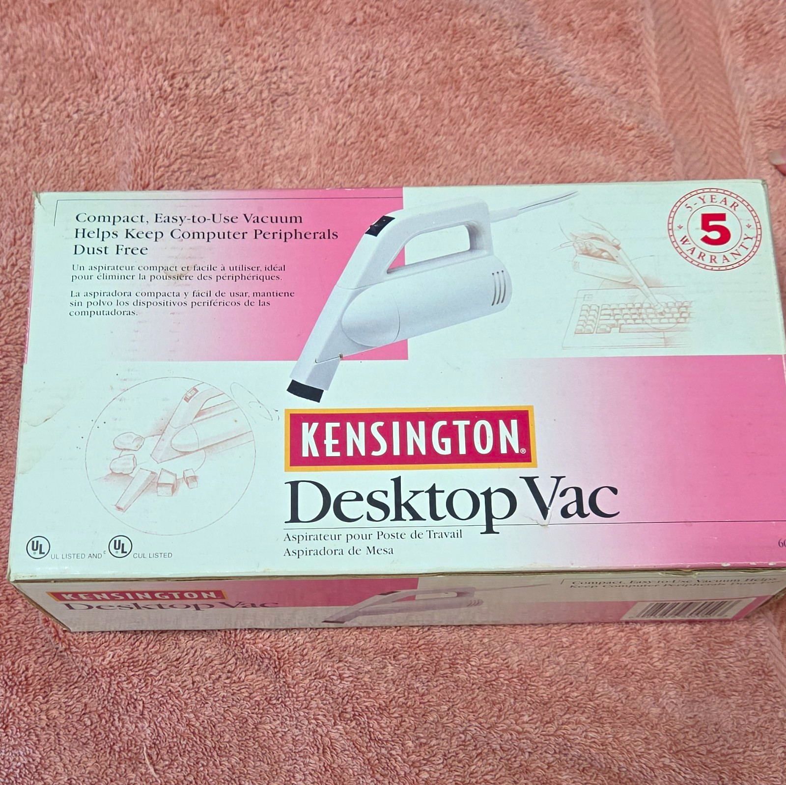Kensington Desktop Vac Computer Peripheral Vacuum w/ Brush Attachments & Cord