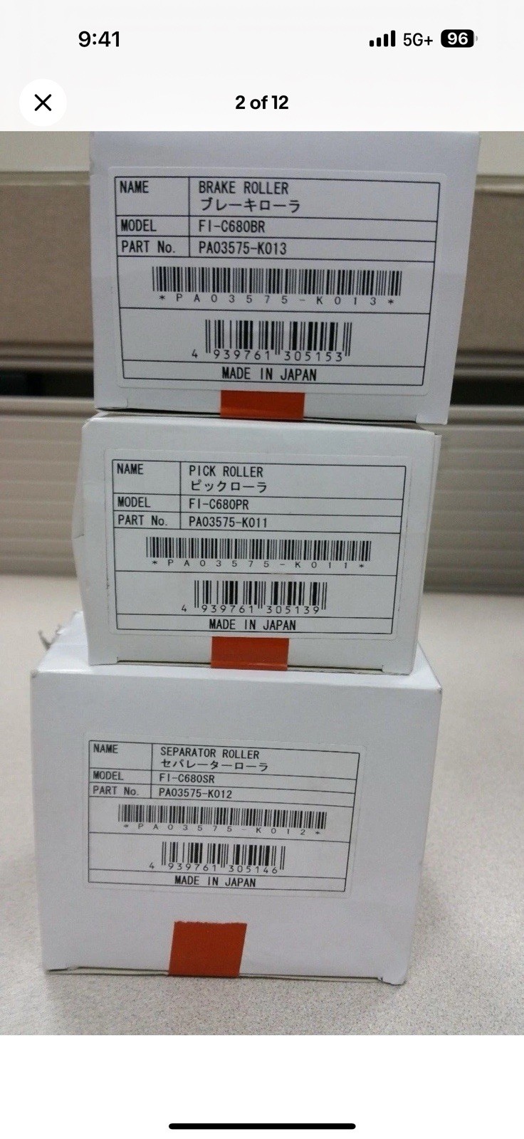 1x Genuine Fujitsu fi-6800 fi-6400 Scanner PA03575-K011 K012 K013 Rollers Set